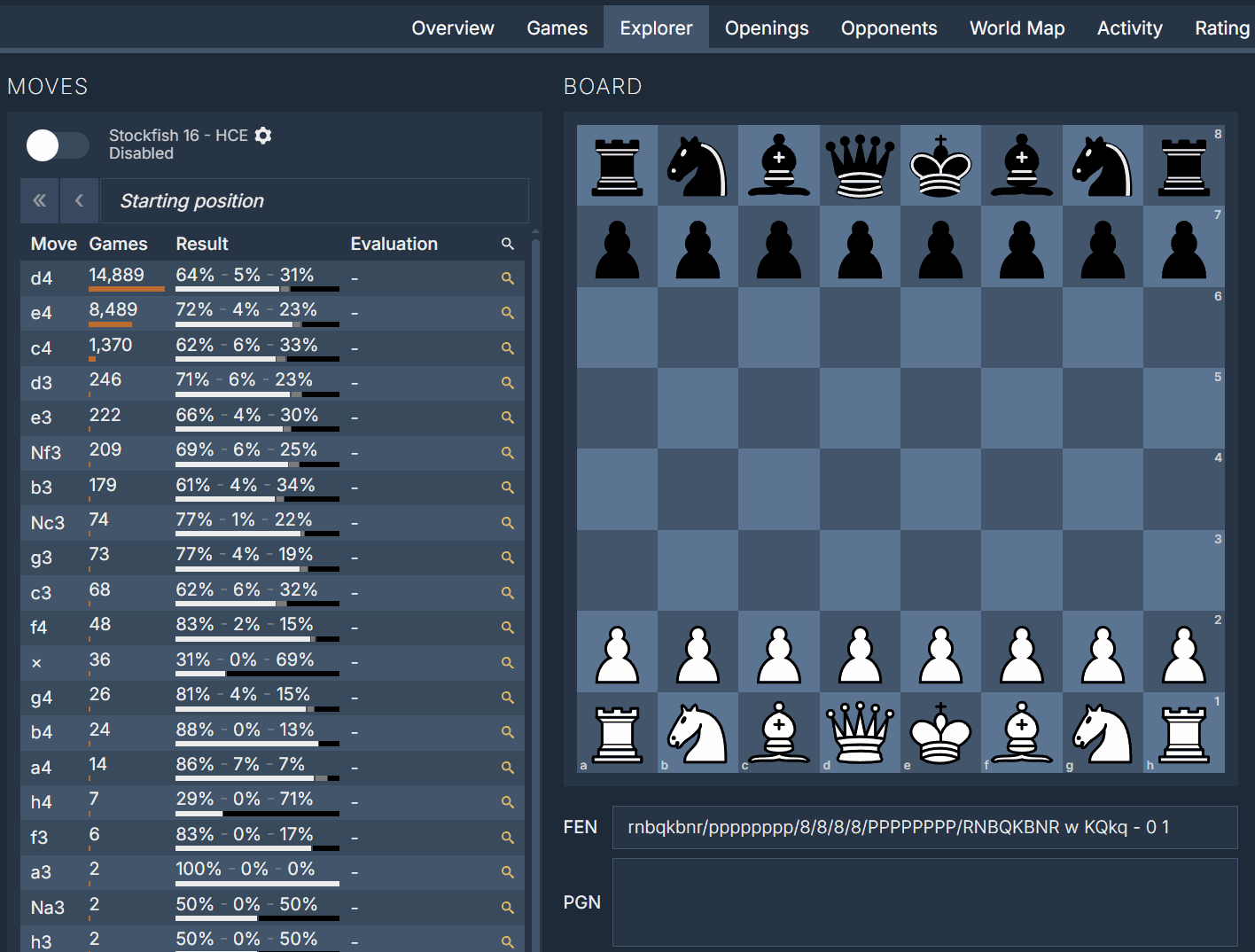 Choose the latest Stockfish version and update engine settings directly from the engine menu